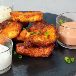 Halloumi fries with three dips